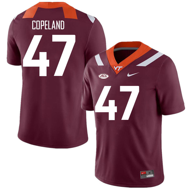 Men #47 Tavorian Copeland Virginia Tech Hokies College Football Jerseys Stitched Sale-Maroon